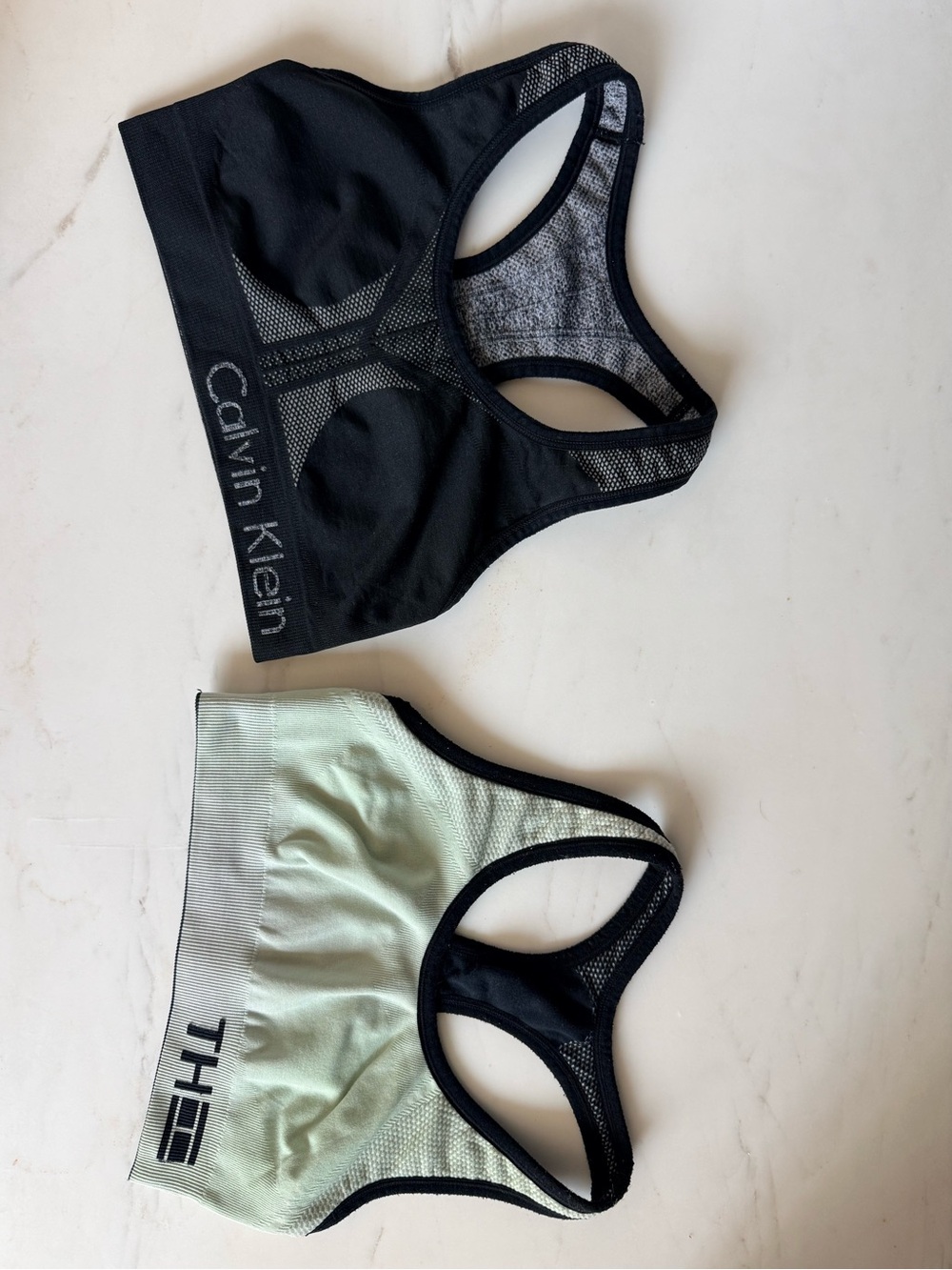 Lot 2 Sports Bra Tommy Hilfiger & Calvin Klein Reversible Racerback Size XS